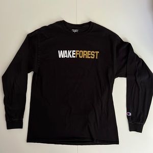 Wake Forest (Used) Demon Deacons long sleeve black tee - Sz Large